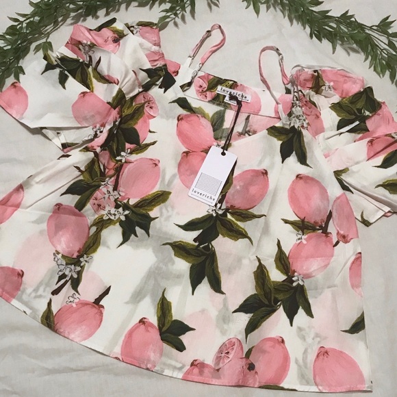 Love Riche Ivory and Pink Lemon Cutout Top - Picture 2 of 8